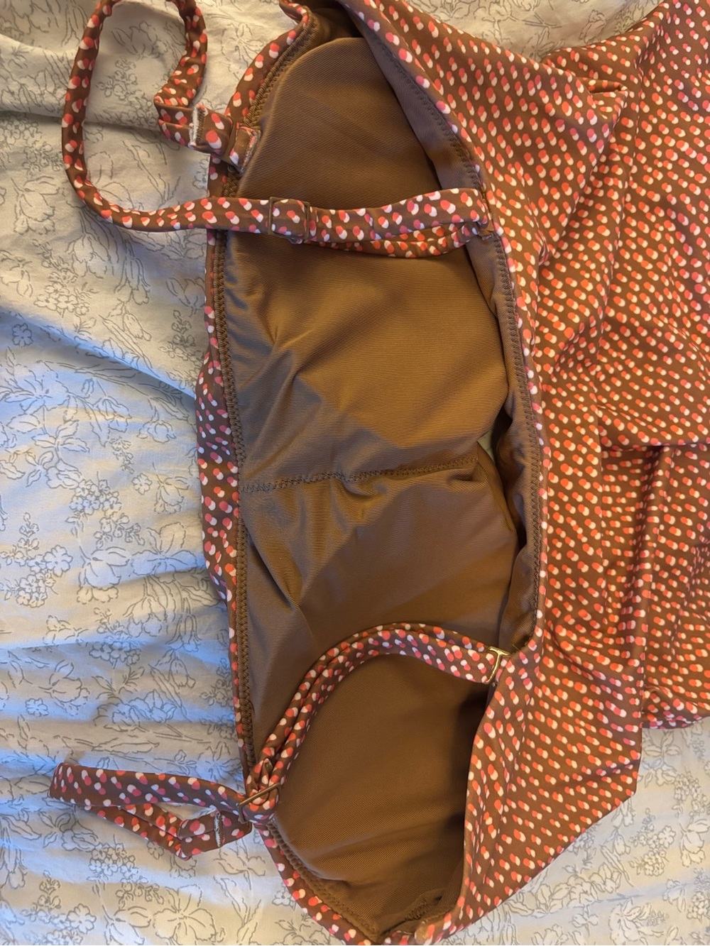aerie brown and pink polka dot One-Piece Swimsuit size XL LONG - Picture 8 of 8